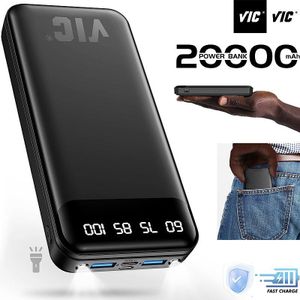 VIC ♛20000mAh Power Bank+ Dual LED Lights+ Portable Charge+ Ultra Light Battery Pack