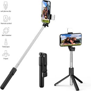 Bluetooth Selfie Stick with Fill Light Portable Tripod Phone Stand for Live & Photography