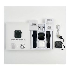 Two-in-one T55 Smart Watch Bluetooth Headset -  Black