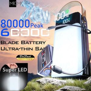 MK ♛Super 78W 70000mAhs Power Bank+ 78W Super Output+ 100% Screen+ Big LED Light+ Super Cables+ 8 USB Ports Battery Type-C.