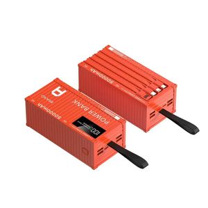 Large capacity 50000mAh centralized box power bank with 22.5W fast charging, comes with a 4-wire mobile power bank - red