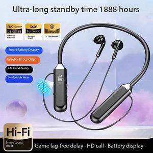 Necklace headphones Lite Call Wireless Bluetooth Headphones 30Hr Playtime Lightweight and portable - Black