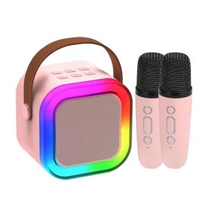 2*Microphone,1*Speaker Indoor And Outdoor Portable Wireless LED Bluetooth HIFI Karaoke Microphone Speaker