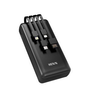 HENIN PC20000 Ultra Slim 20000mAh Power Bank 4-In-1 Built Cables Dual USB LED Digital Display