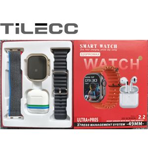 TiLECC 2 In 1 Touch Screen Sport Smart Watches With Headphones - Black
