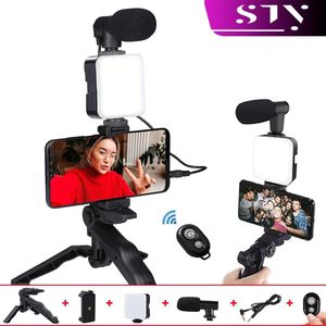 ARHANORY Tripod Phone Stand With Clip And Microphone Kit For Video Recording