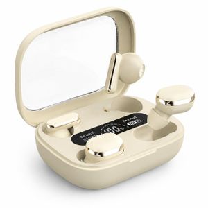 2 In 1 Q8 TWS Wireless 5.49 Bluetooth Headset Long Life Intelligent Digital Noise Reduction - Beige/Yellow