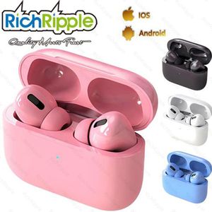 RichRipple Bluetooth Headsets vs Charging Case Earbuds Wireless Finger Touch Earphone Pink