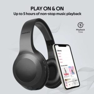 Bluetooth V5.0 Lightweight Over Ear Headset with Microphone